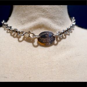 Authentic Vintage Tiffany please return to Tiffany dog tag choker
